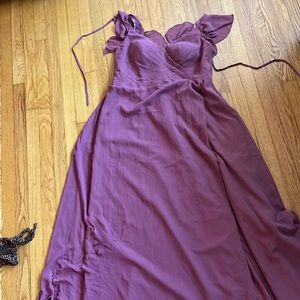 Bridesmaid dress burnt on the right side.